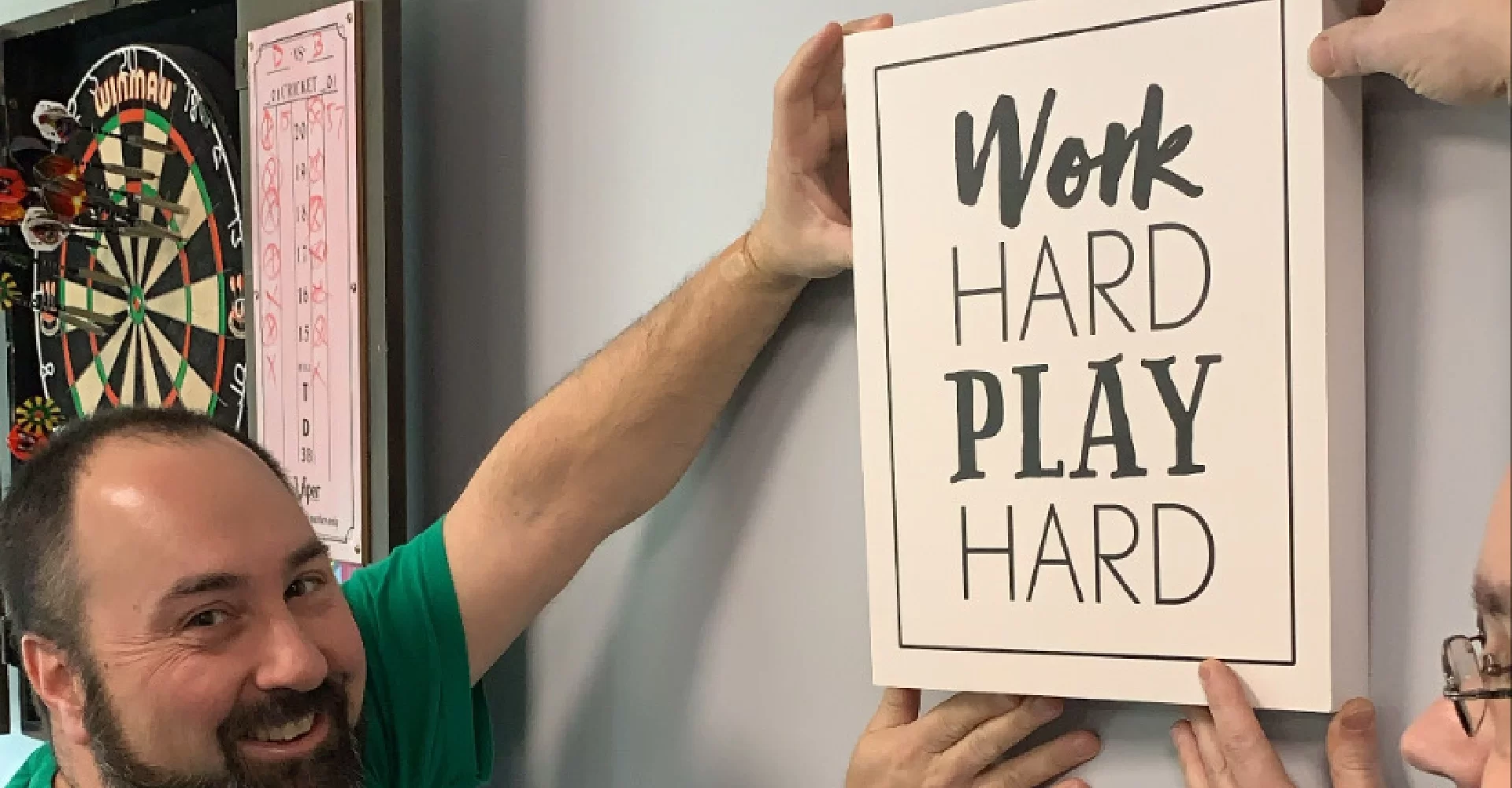 Work Hard Play Hard sign