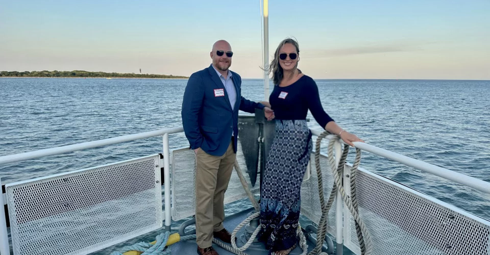 two people on a boat